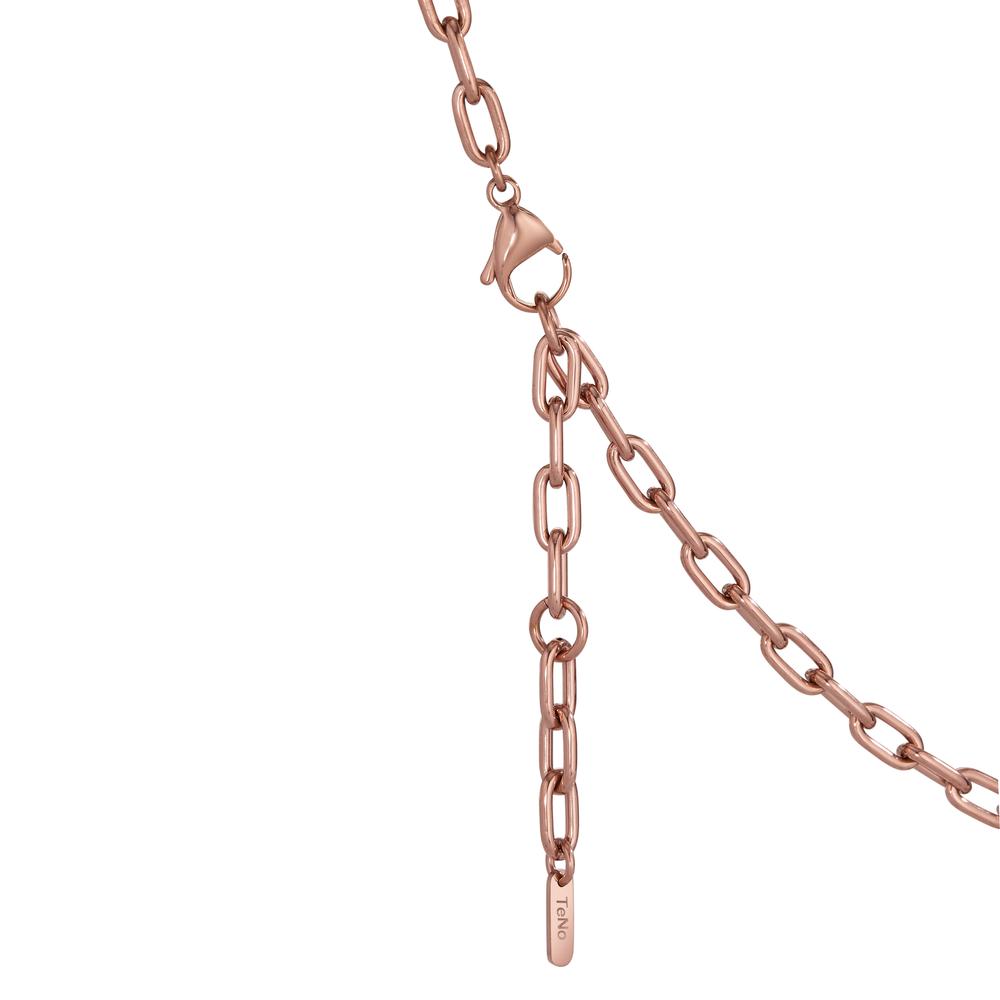 Collier Rustfrit stål, Kulstof rose IP belagt 43-48 cm