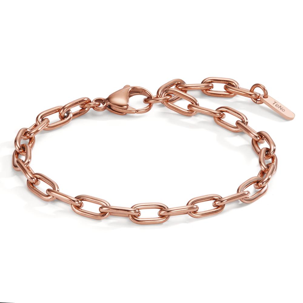 Armbånd Rustfrit stål rose IP belagt 17.5-21 cm