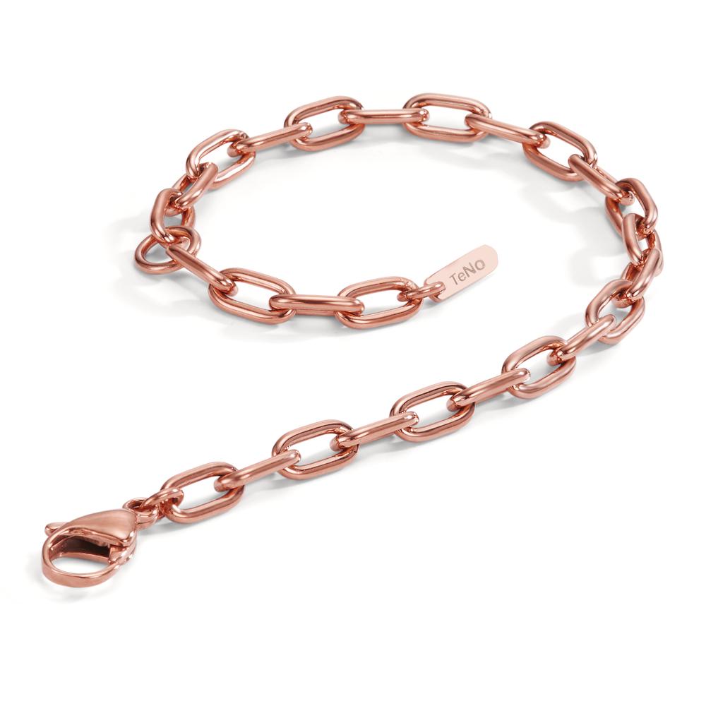 Armbånd Rustfrit stål rose IP belagt 17.5-21 cm