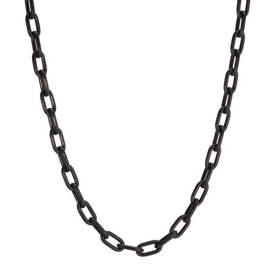 Collier Rustfrit stål sort IP belagt 50 cm