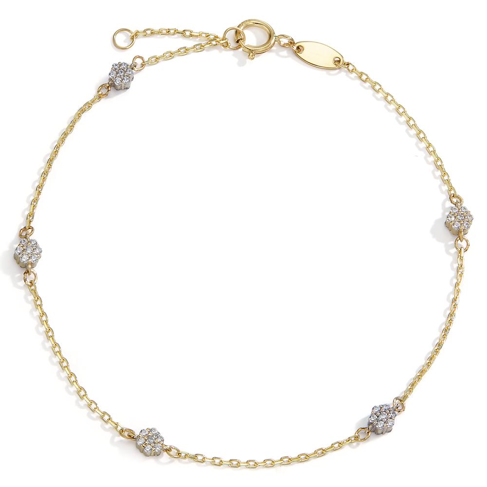 Armbånd 585/14K guld Zirconia 35 Sten 16-18 cm