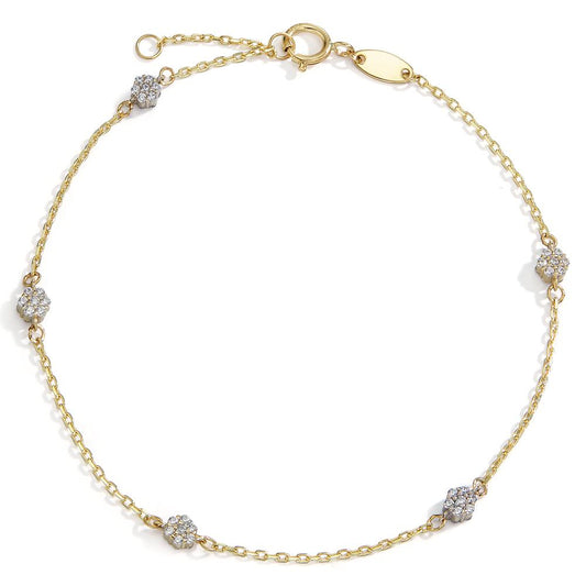 Armbånd 585/14K guld Zirconia 35 Sten 16-18 cm