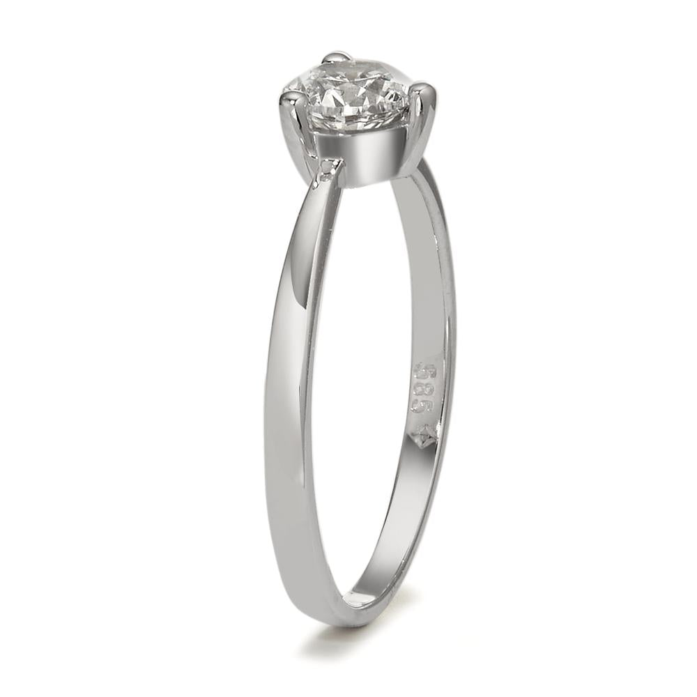 Solitaire ring 585/14 K hvidguld Zirconia Ø4.5 mm