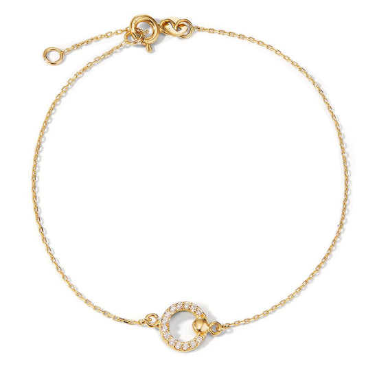 Armbånd 585/14K guld Zirconia 14 Sten 17-19 cm Ø7.5 mm