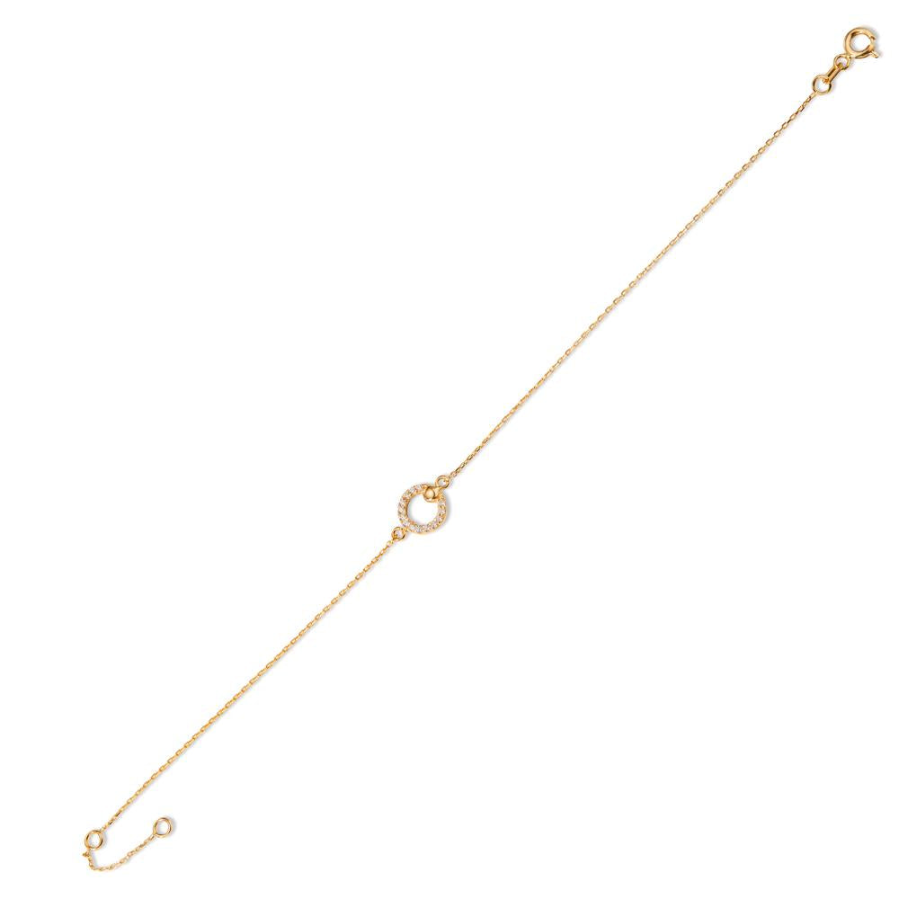 Armbånd 585/14K guld Zirconia 14 Sten 17-19 cm Ø7.5 mm