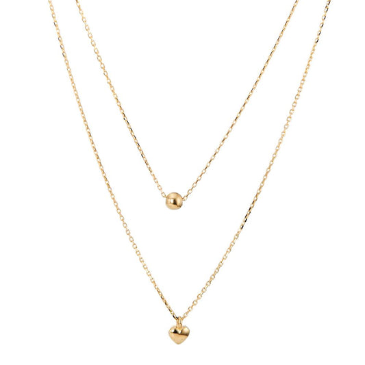 Collier 585/14K guld Hjerte 42-45 cm