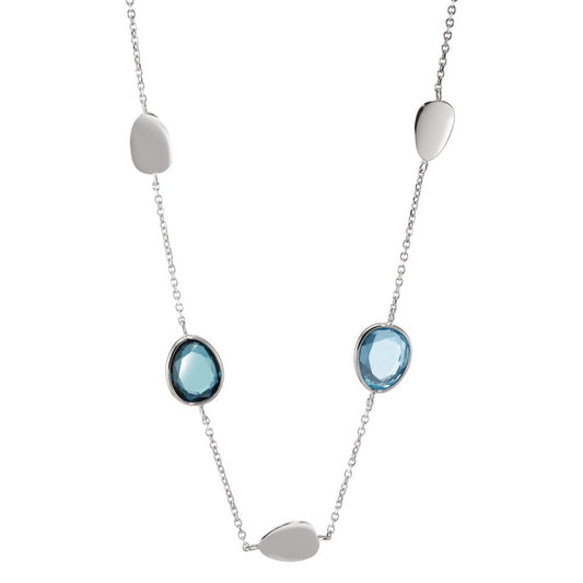 Collier 585/14 K hvidguld London Blue Topaz 2 Sten 42-45 cm