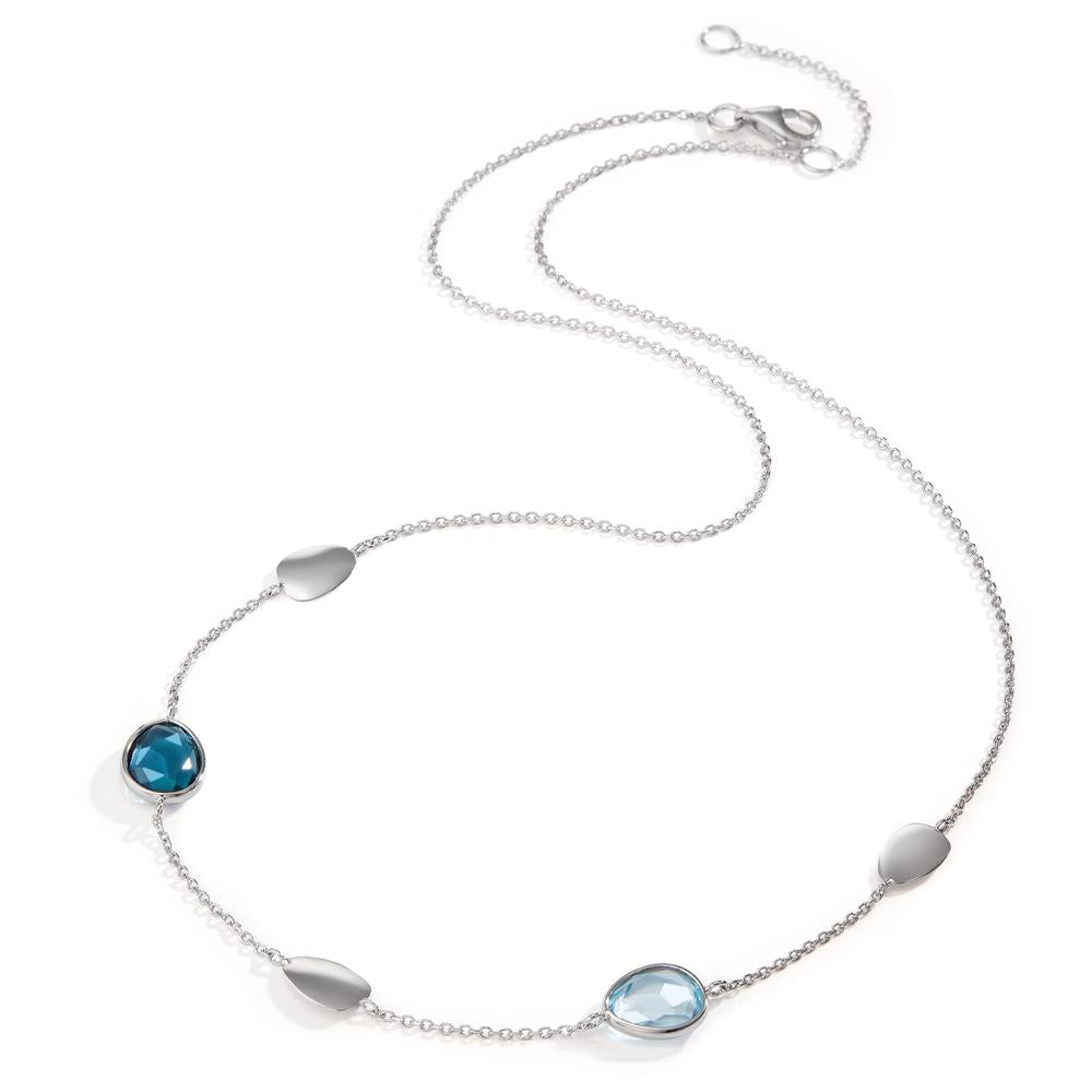 Collier 585/14 K hvidguld London Blue Topaz 2 Sten 42-45 cm