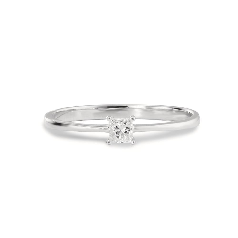 Fingerring 585/14 K hvidguld Diamant 0.15 ct, [Carrée], w-si