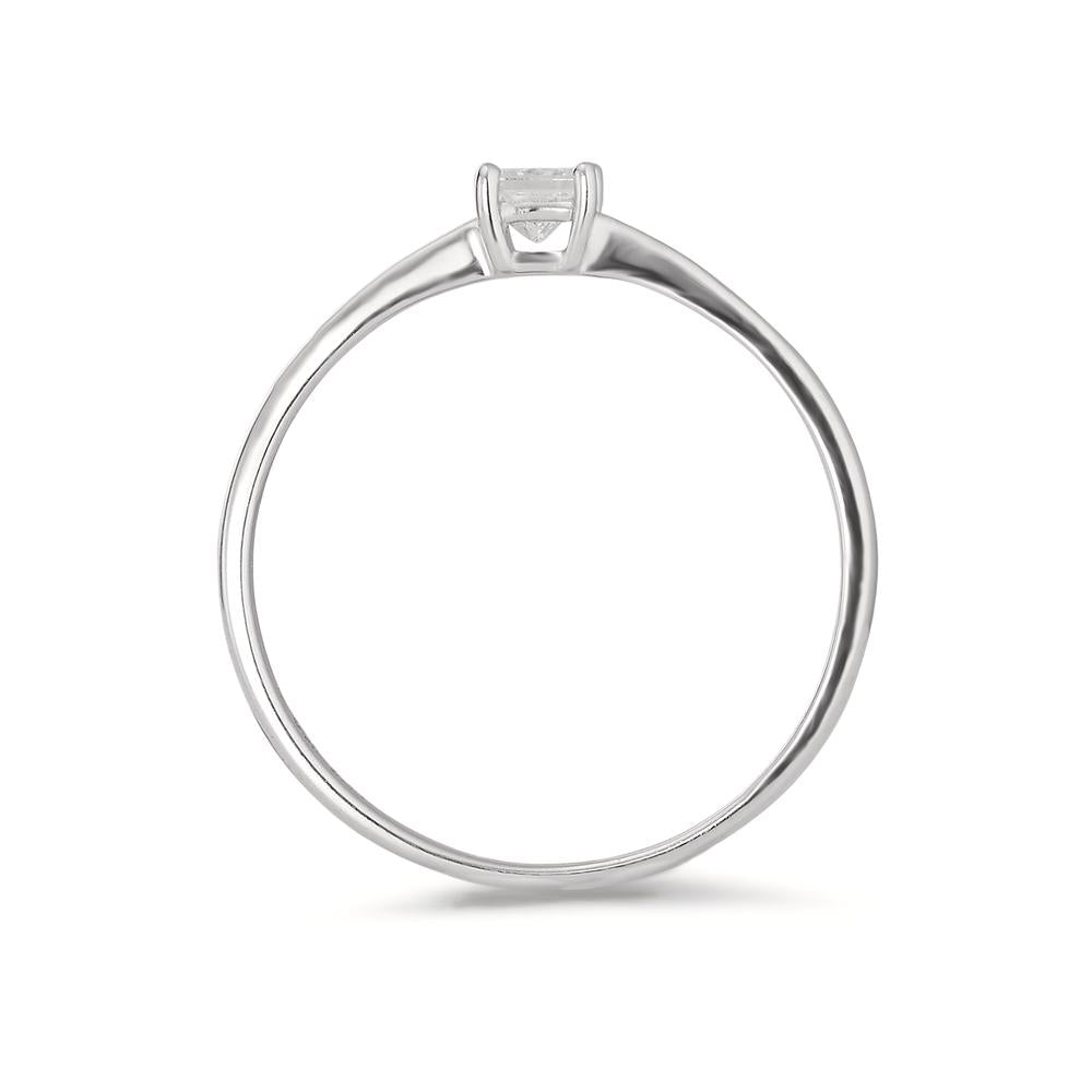 Fingerring 585/14 K hvidguld Diamant 0.15 ct, [Carrée], w-si