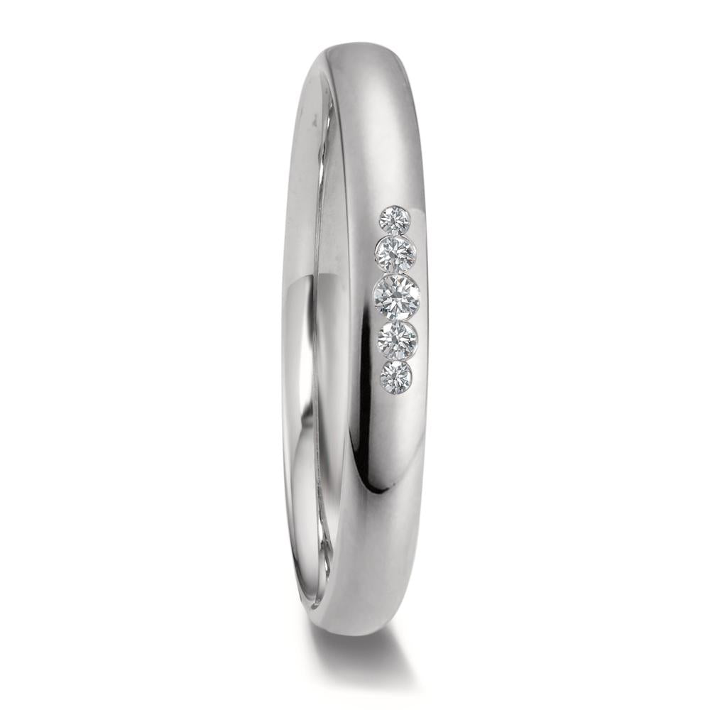 Partnerringe 950 platin Diamant 0.05 ct, 5 Sten , w-si