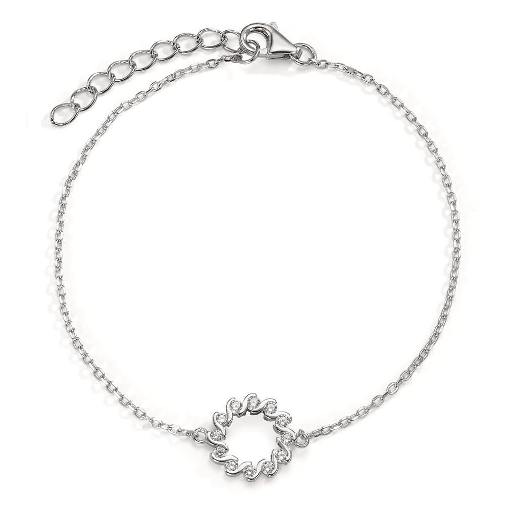 Armbånd Sølv Zirconia rhodineret 16-18 cm