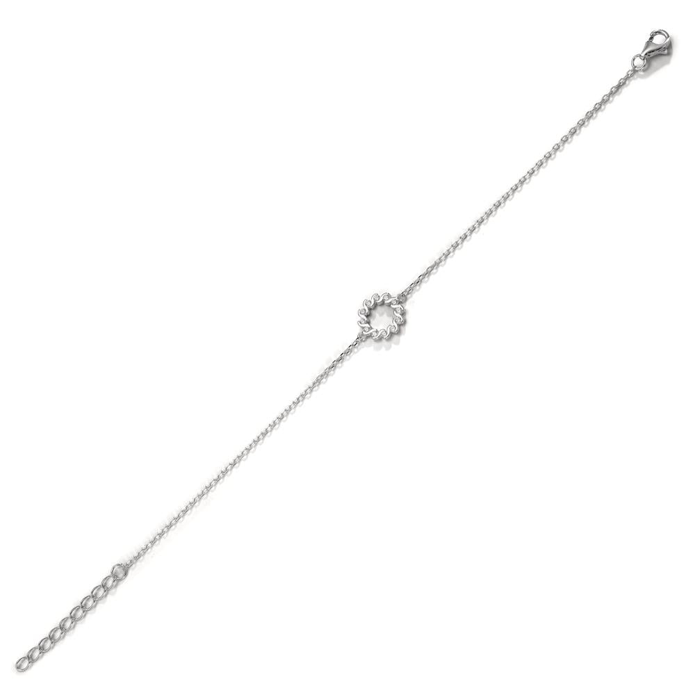 Armbånd Sølv Zirconia rhodineret 16-18 cm