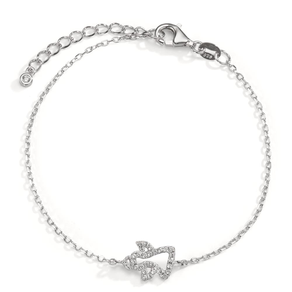 Armbånd Sølv Zirconia rhodineret Engel 16-20 cm