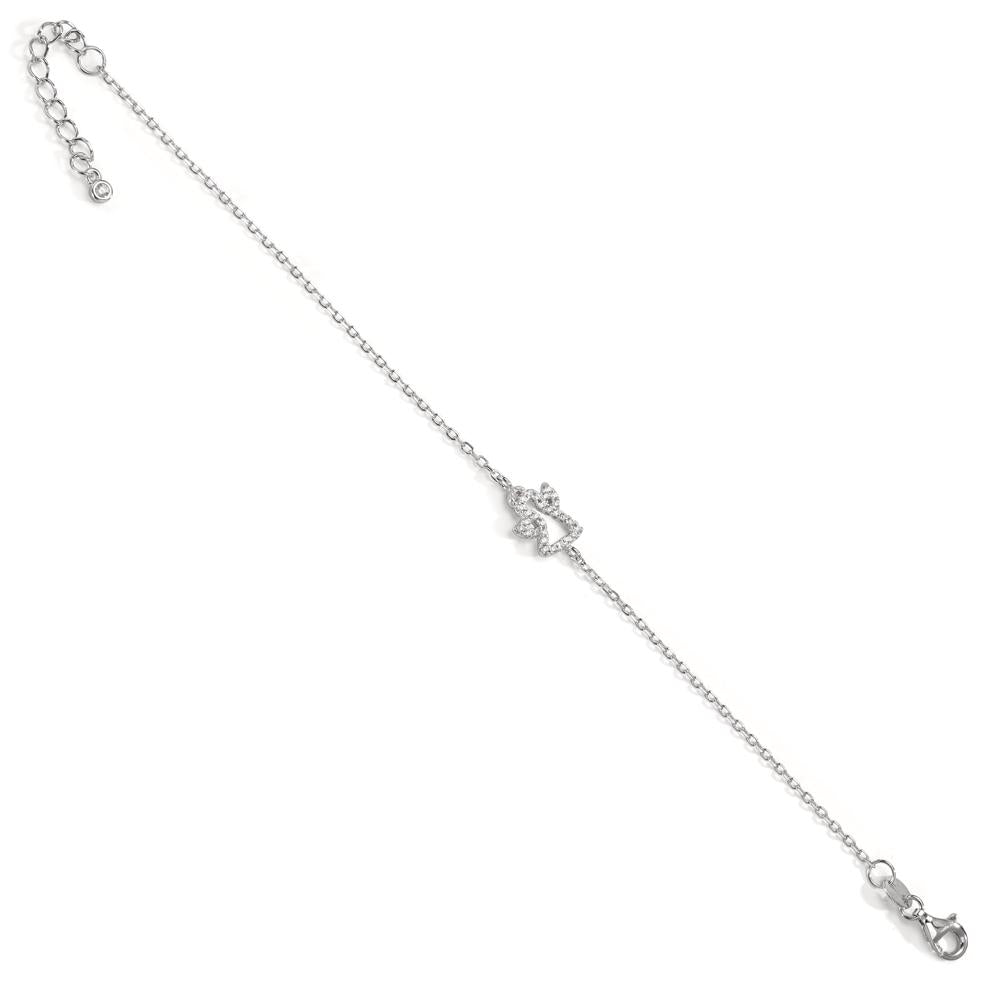 Armbånd Sølv Zirconia rhodineret Engel 16-20 cm