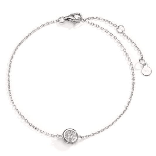 Armbånd Sølv Zirconia rhodineret 17-20 cm Ø6.5 mm