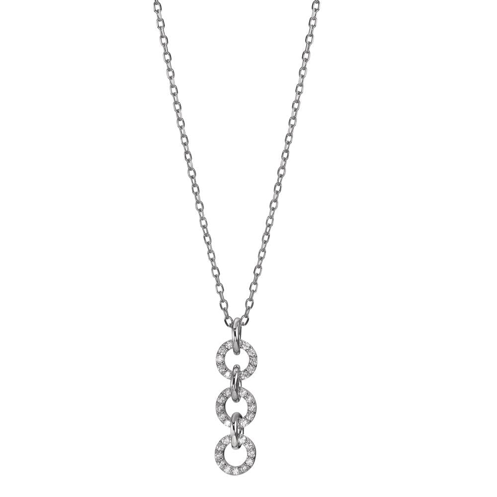 Collier Sølv Zirconia rhodineret 42-45 cm