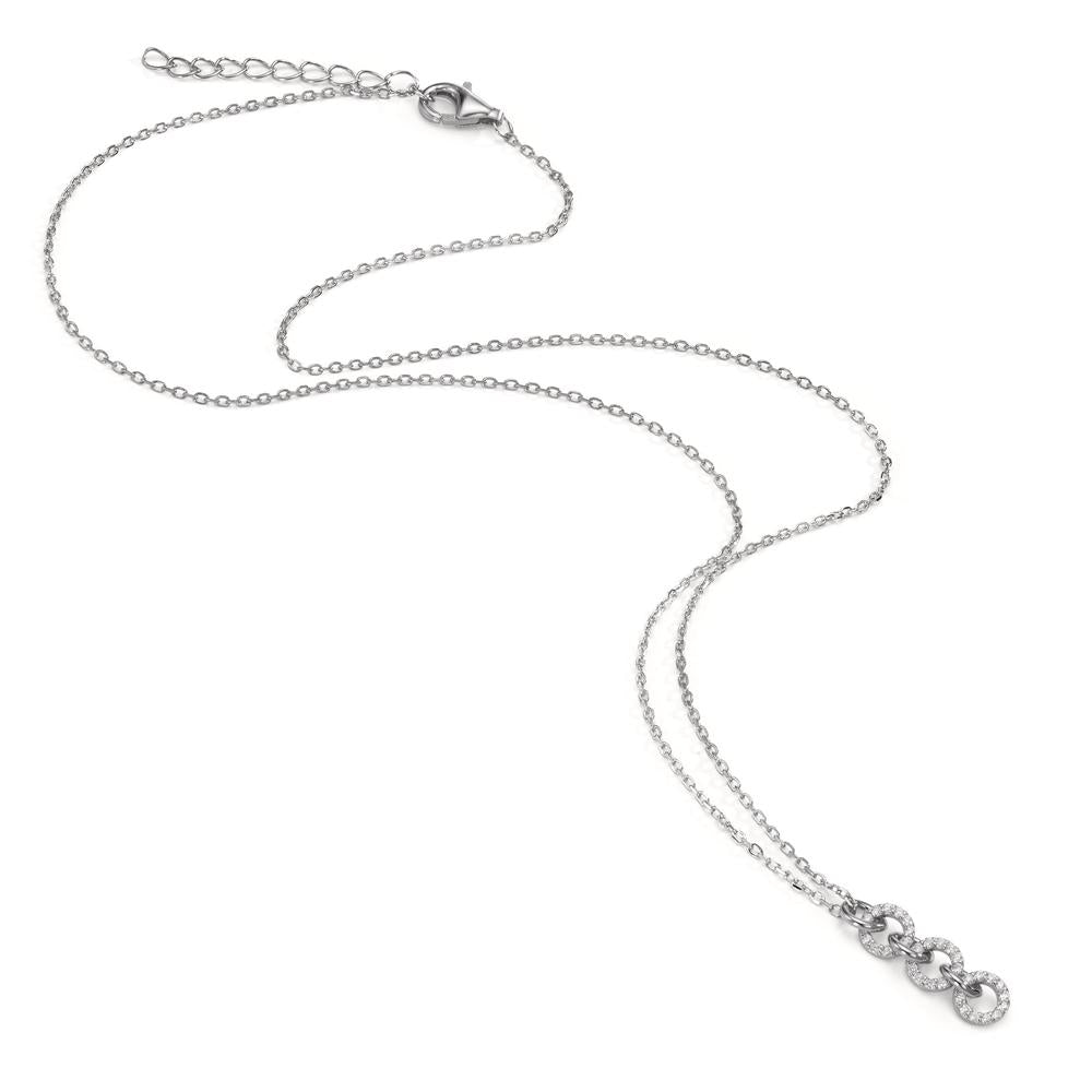 Collier Sølv Zirconia rhodineret 42-45 cm