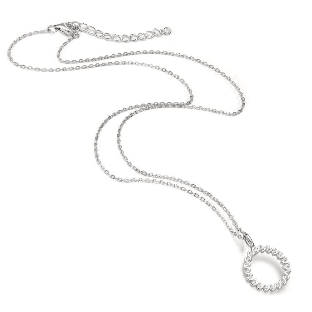 Collier Sølv Zirconia rhodineret 42-45 cm Ø14 mm