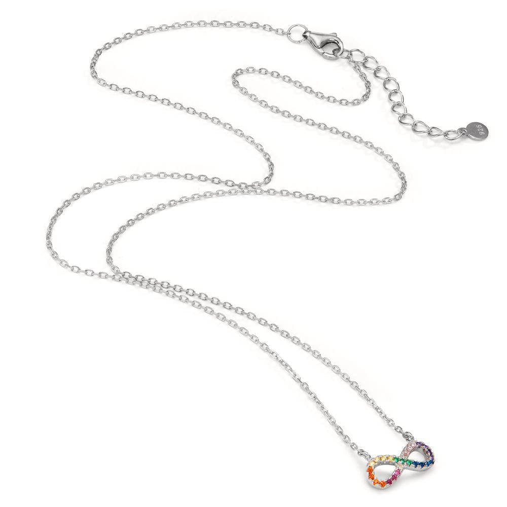 Collier Sølv Zirconia farverig rhodineret Uendelighed 42-45 cm