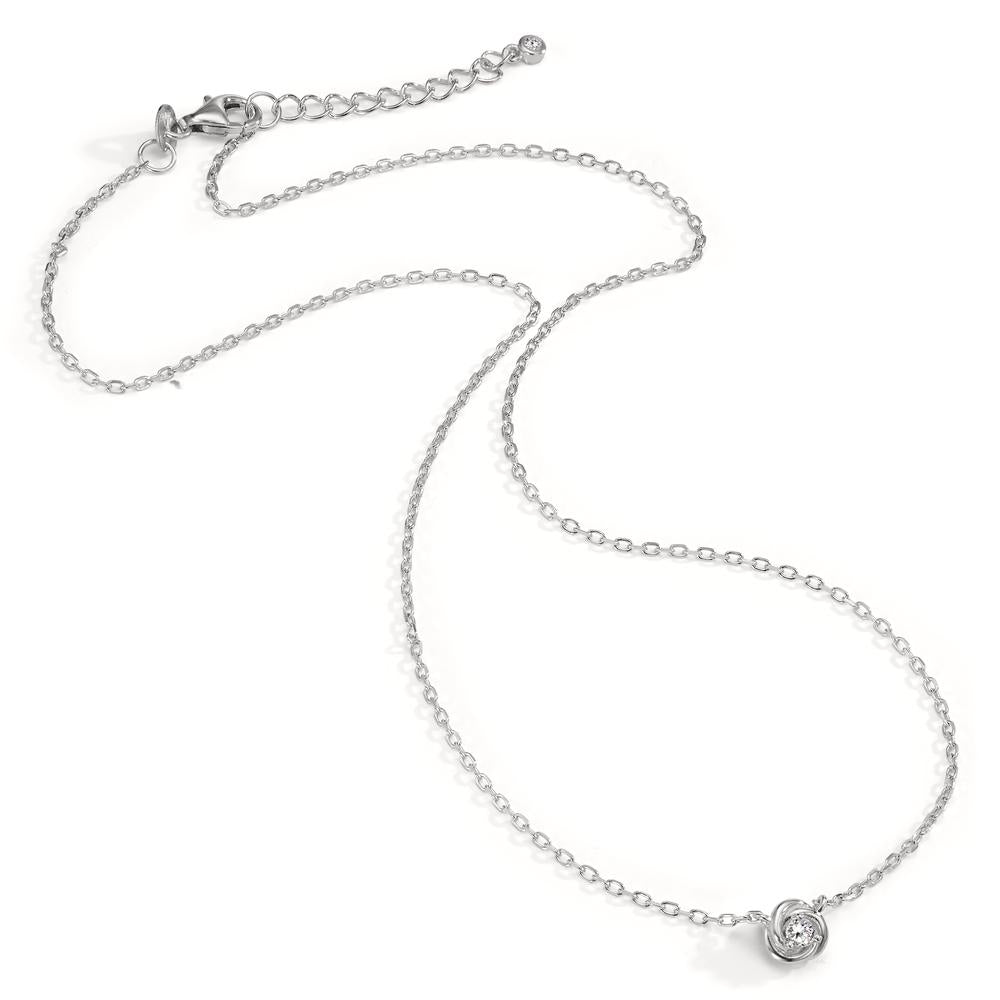 Collier Sølv Zirconia rhodineret 42-45 cm