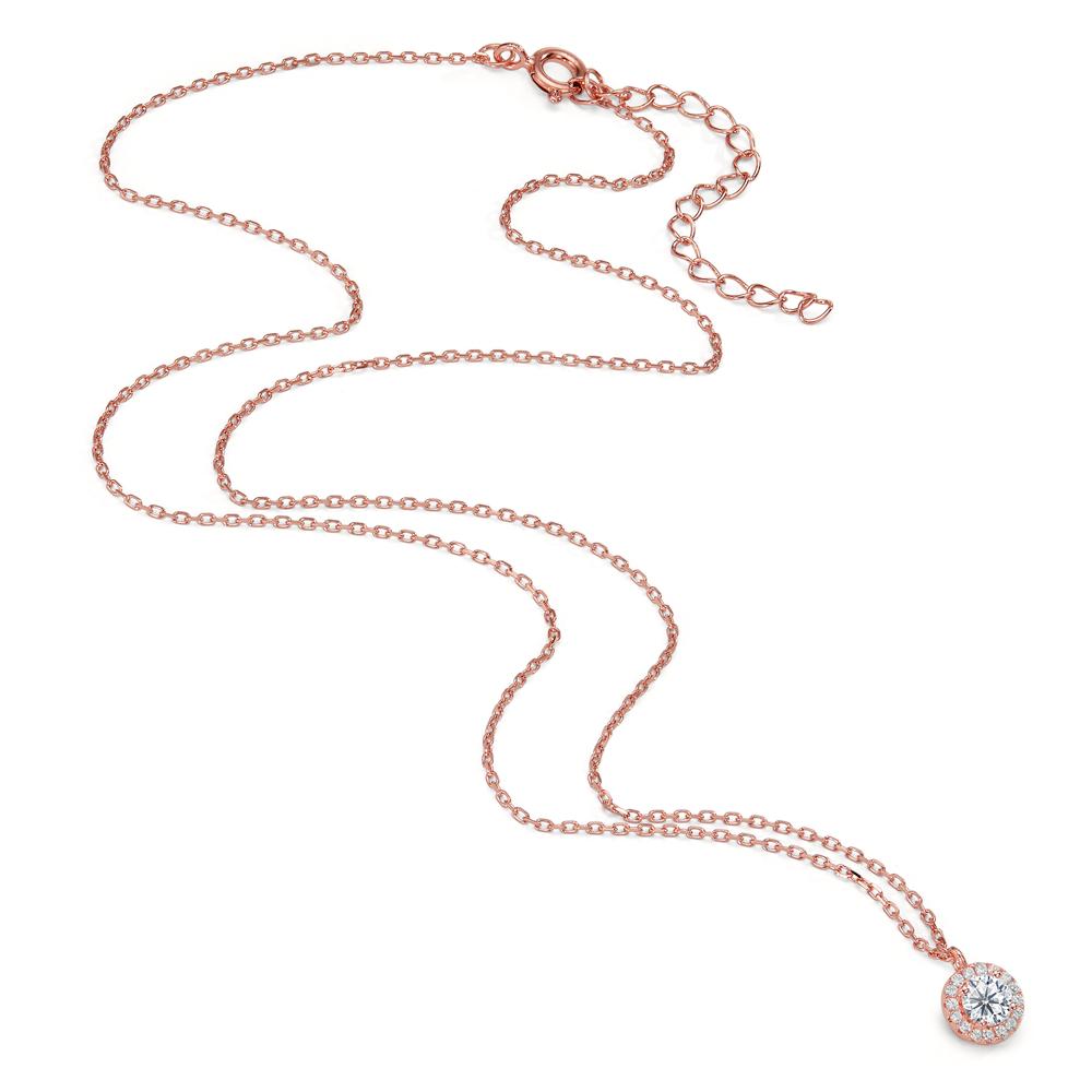 Collier Sølv Zirconia rose forgyldt 42-45 cm