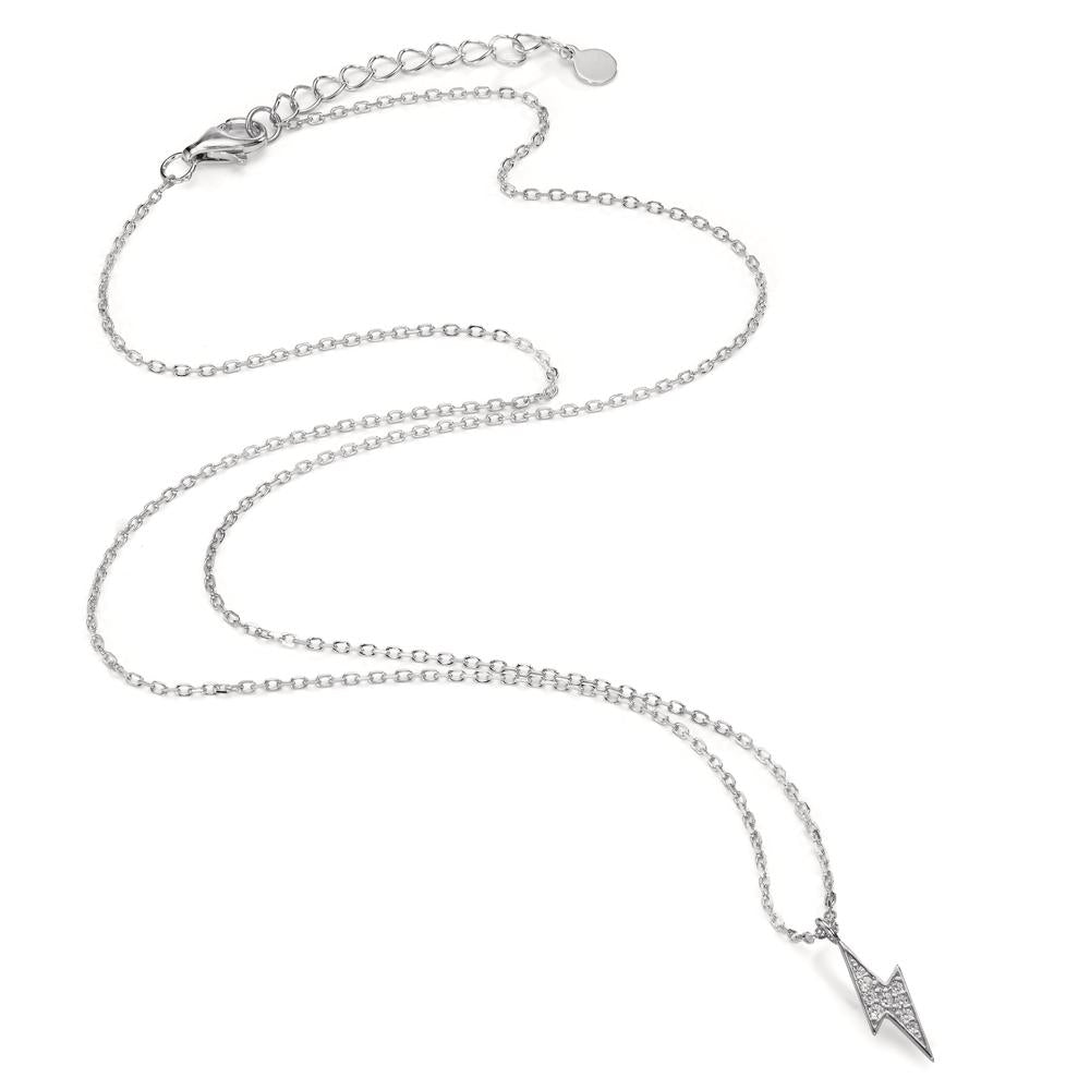 Collier Sølv Zirconia rhodineret 42-45 cm