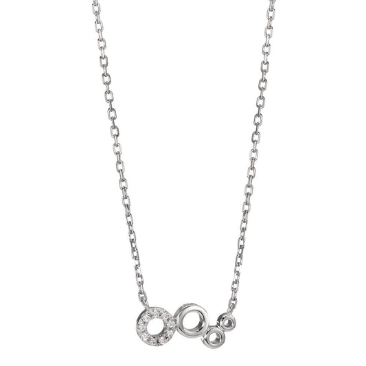 Collier Sølv Zirconia rhodineret 42-45 cm