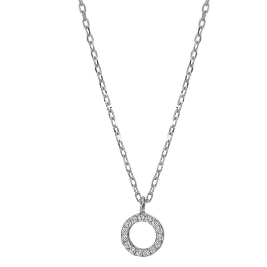 Collier Sølv Zirconia rhodineret 42-45 cm Ø6.5 mm