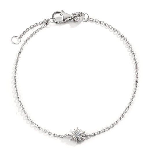 Armbånd Sølv Zirconia rhodineret 16-18 cm