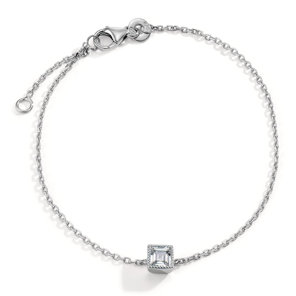 Armbånd Sølv Zirconia rhodineret 16.5-18.5 cm