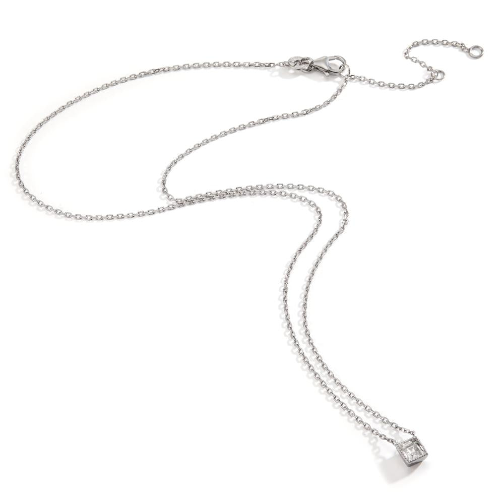 Collier Sølv Zirconia rhodineret 40-45 cm