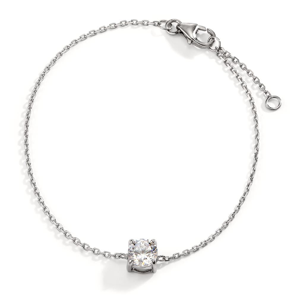 Armbånd Sølv Zirconia rhodineret 16-18 cm Ø5.5 mm