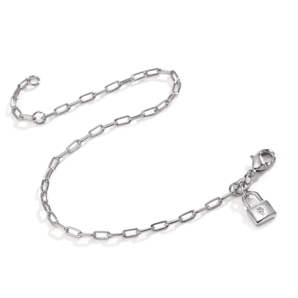 Armbånd Sølv Zirconia rhodineret Låse 16.5-18.5 cm