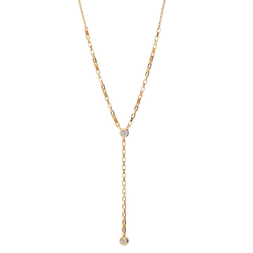 Collier Bronze Zirconia 2 Sten forgyldt 40-45 cm