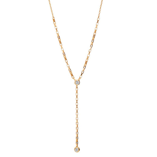 Collier Bronze Zirconia 2 Sten forgyldt 40-45 cm