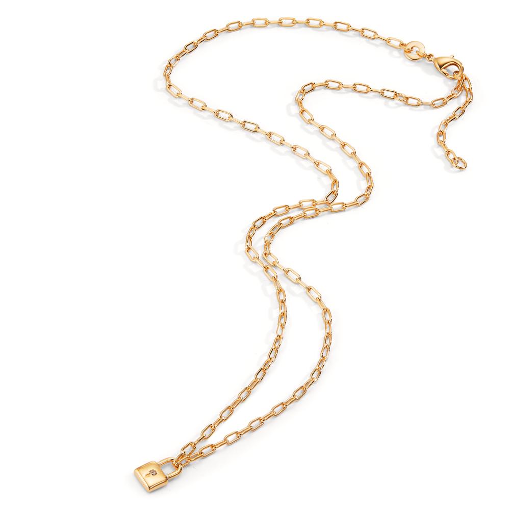 Collier Bronze Zirconia forgyldt Låse 40-45 cm