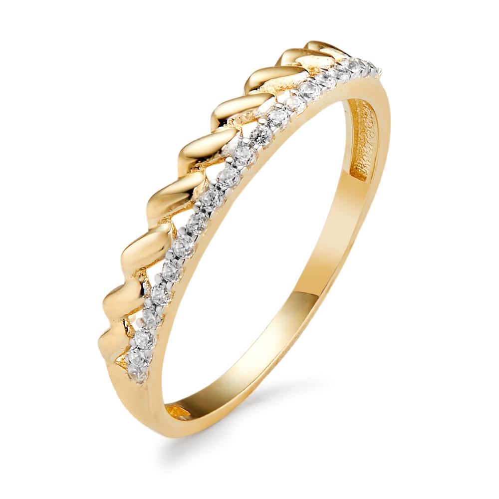 Fingerring 375/9K guld Zirconia 20 Sten