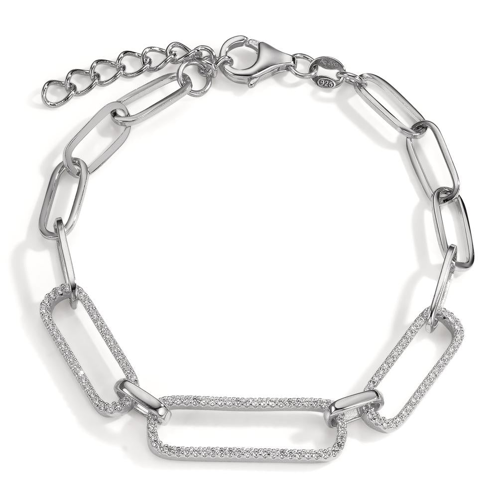 Armbånd Sølv Zirconia rhodineret 15.5-20 cm