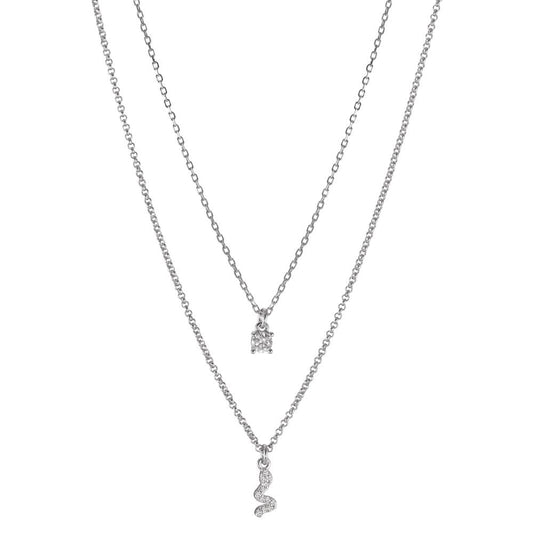 Collier Sølv Zirconia 13 Sten rhodineret Slange 40-44 cm