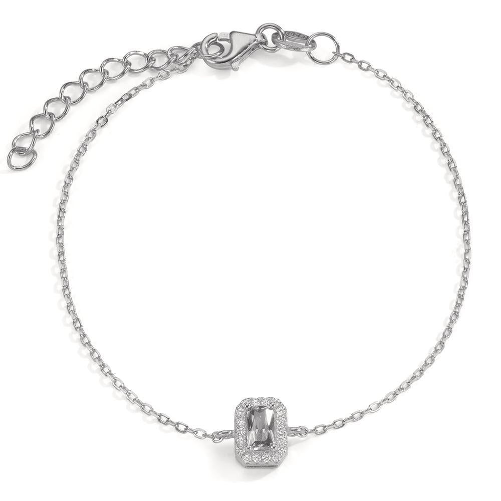 Armbånd Sølv Zirconia rhodineret 16-18 cm