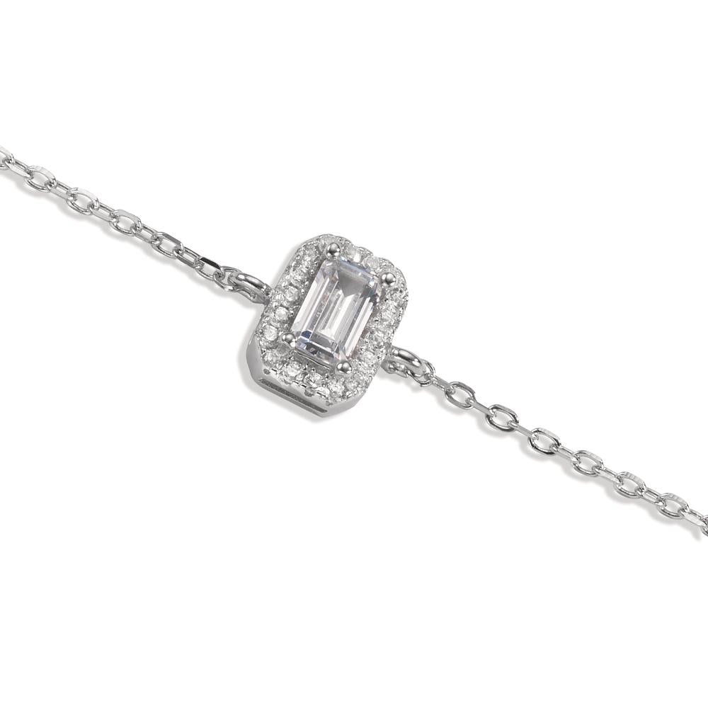 Armbånd Sølv Zirconia rhodineret 16-18 cm