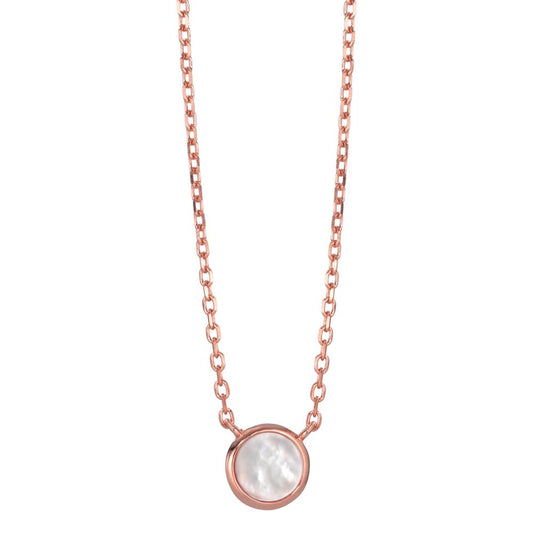 Collier Sølv rose forgyldt Perlemor 40-45 cm Ø8 mm