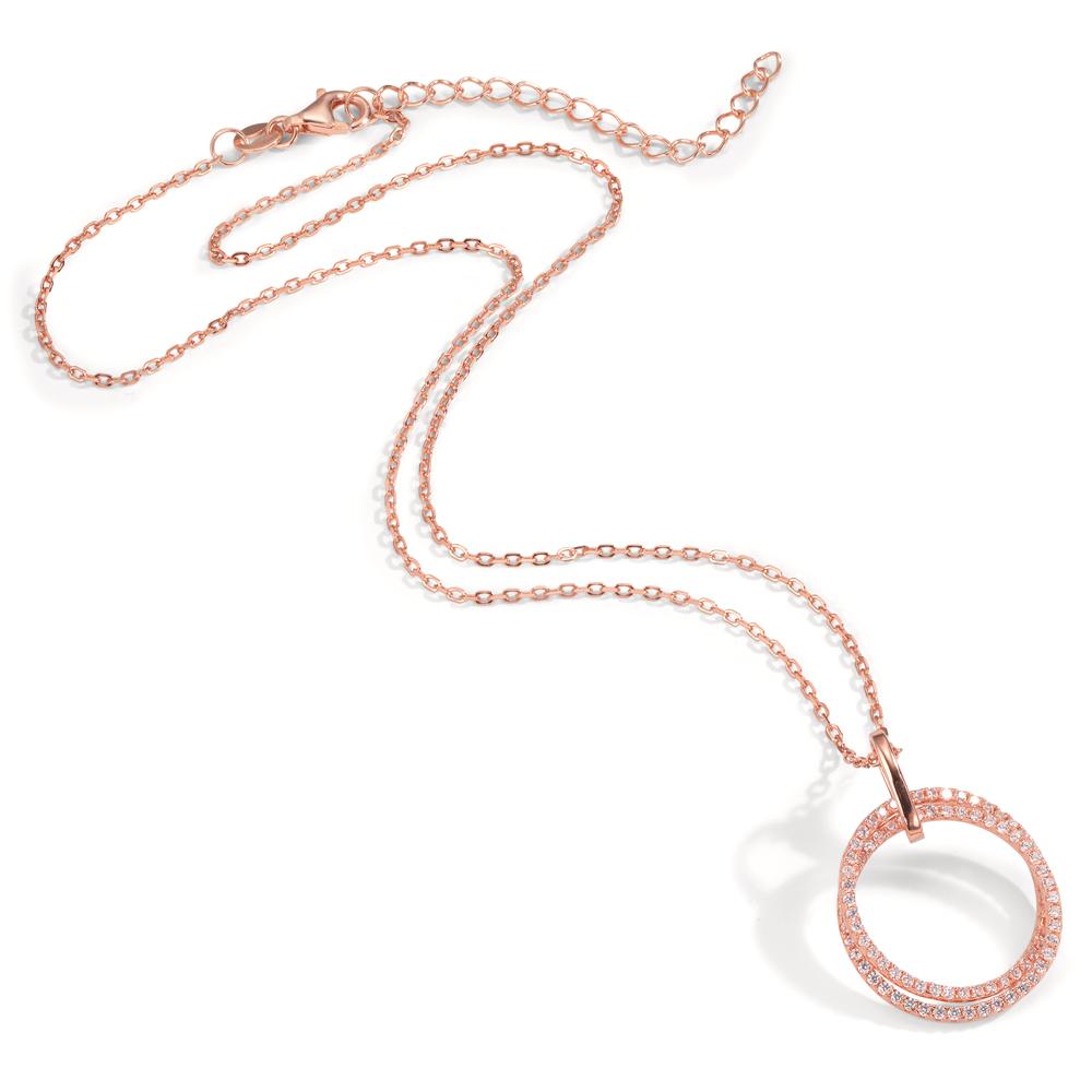 Collier Sølv Zirconia rose forgyldt 40-45 cm Ø20 mm