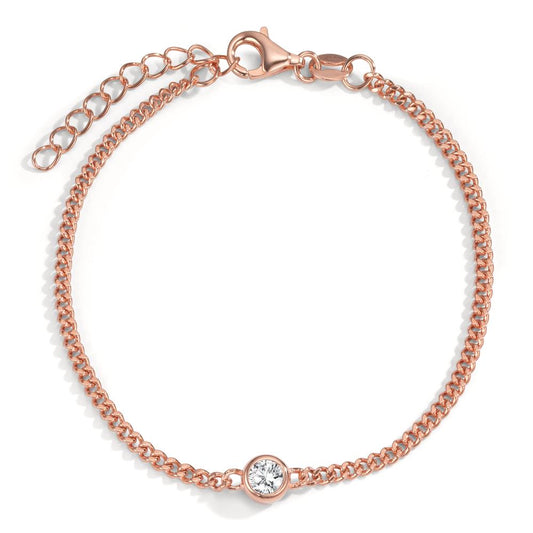 Armbånd Sølv Zirconia rose forgyldt 16-19 cm