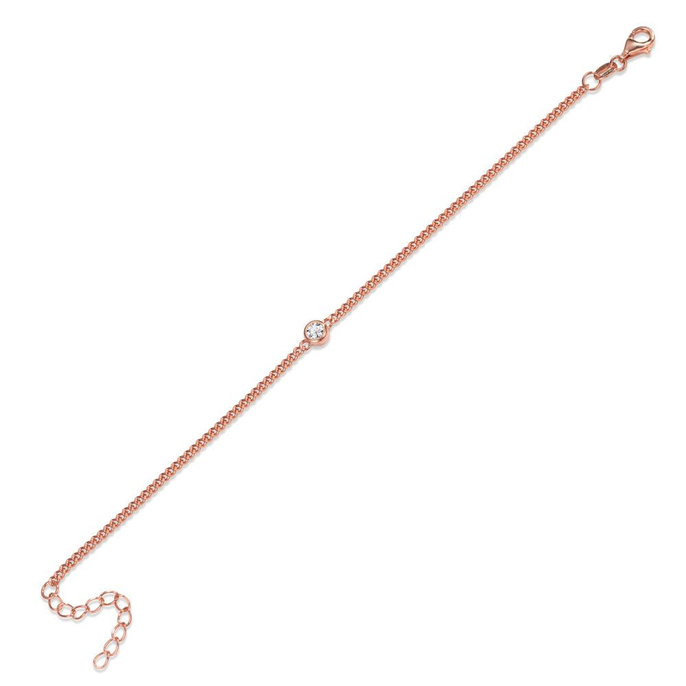 Armbånd Sølv Zirconia rose forgyldt 16-19 cm