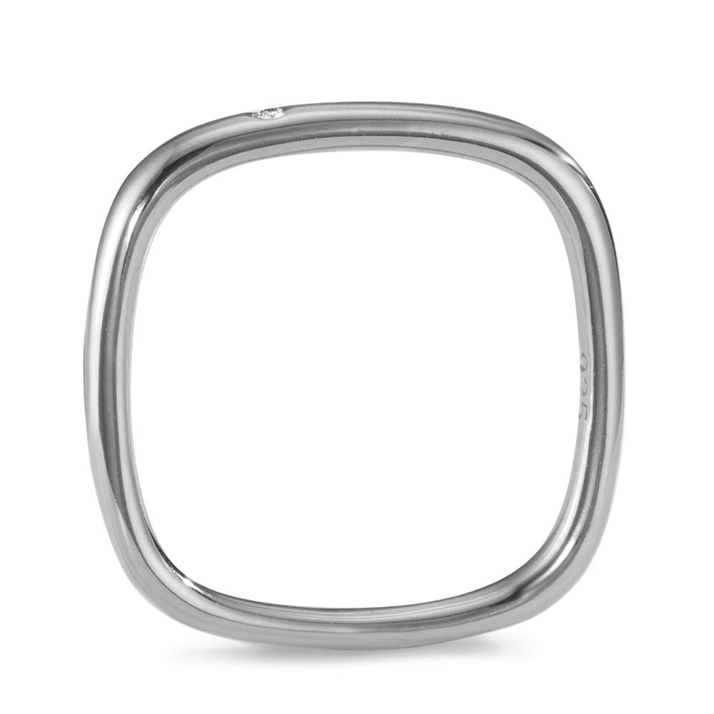 Indsæt ring Sølv Zirconia rhodineret