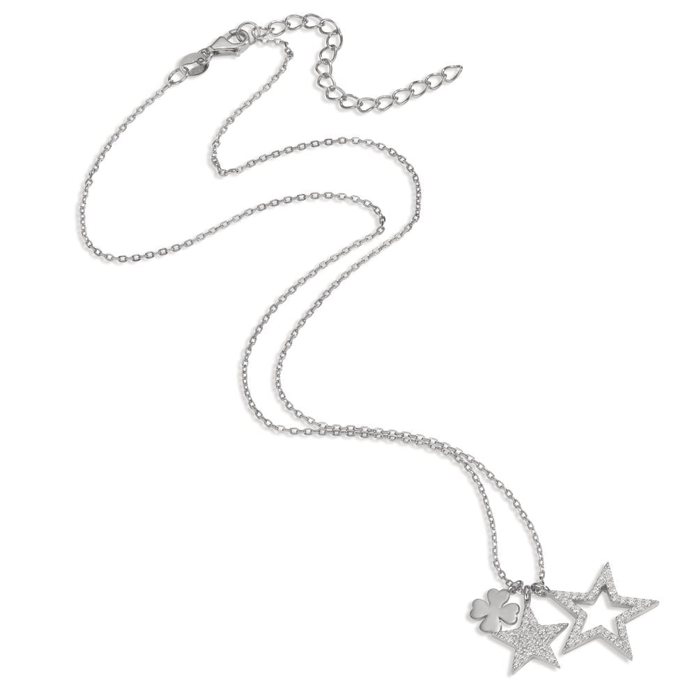 Collier Sølv Zirconia rhodineret 39-44 cm