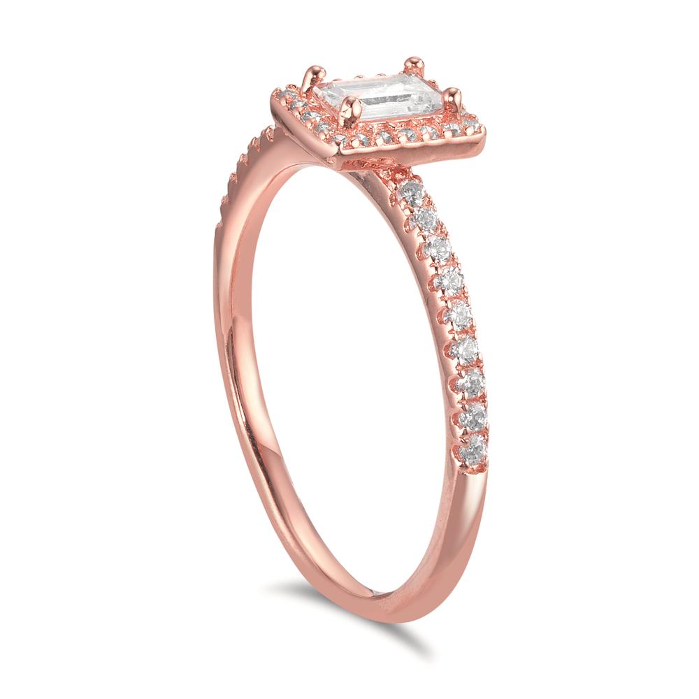 Fingerring Sølv Zirconia rose forgyldt