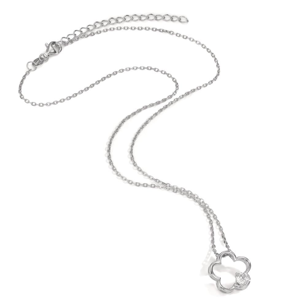 Collier Sølv Zirconia rhodineret Blomst 40-45 cm Ø14 mm